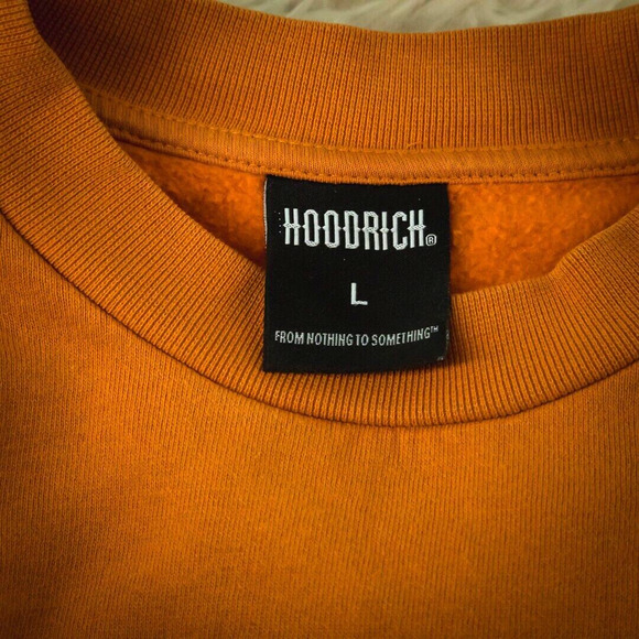 Hoodrich Size Large L Orange OG Core Logo Crew Long Sleeve Cotton Sweatshirt - Picture 4 of 7